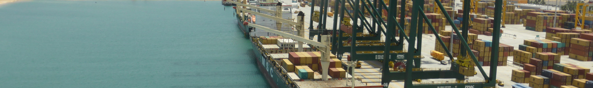 Container terminal at the port of Lomé, Togo